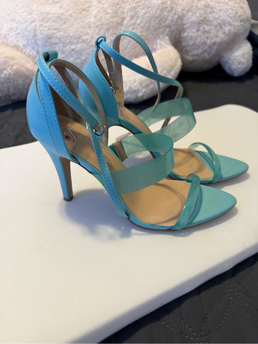 Turquoise Strappy High Heel Sandals